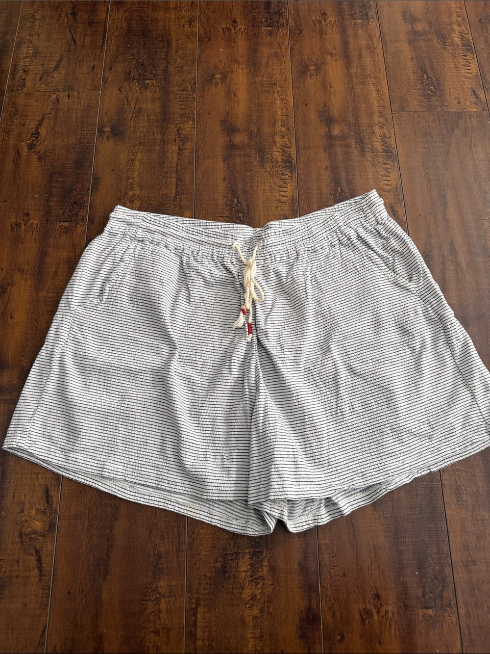 Matilda Jane Cream & Blue Striped High-Waist Drawstring Shorts